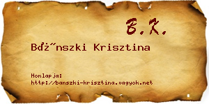 Bánszki Krisztina névjegykártya